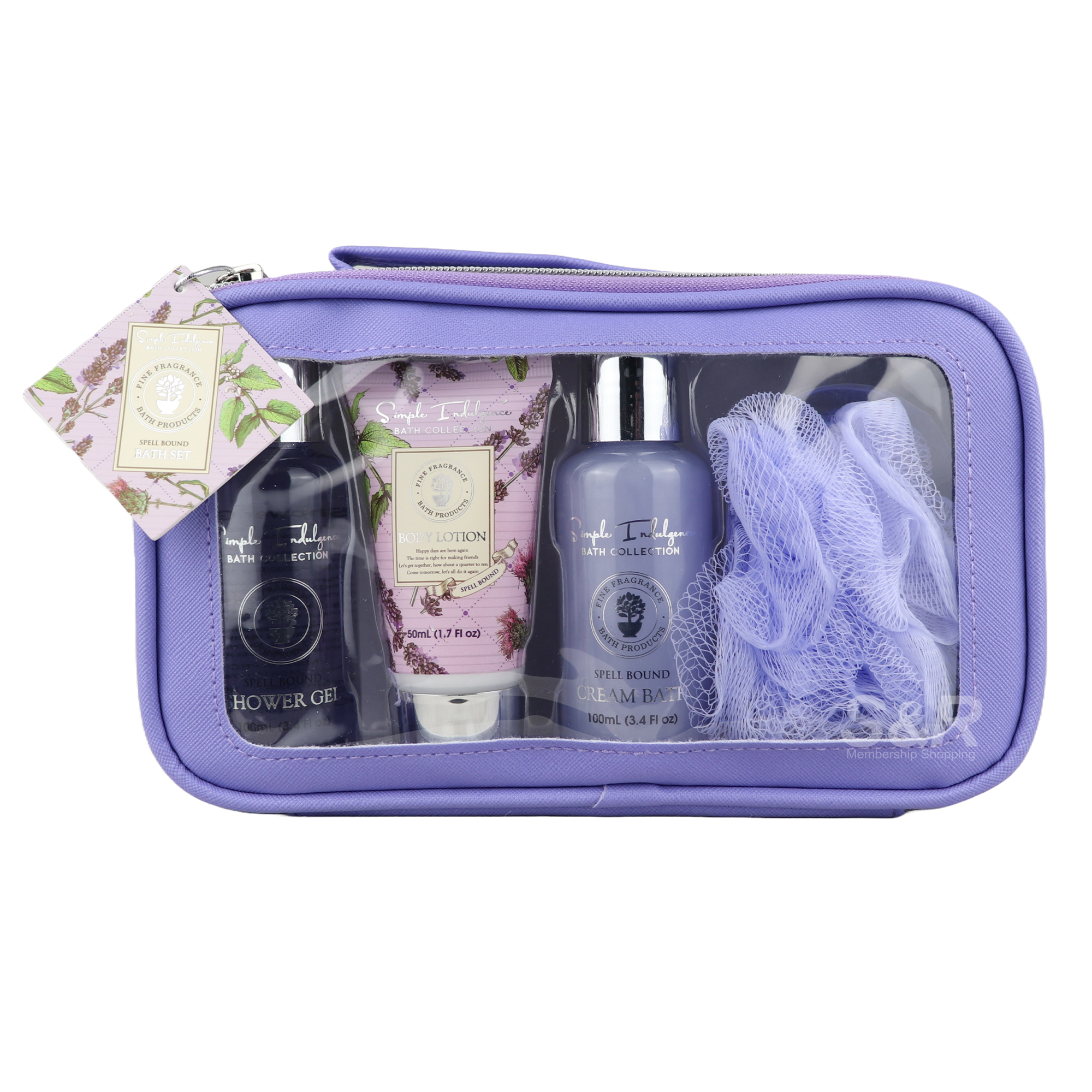 Simple Indulgence Bath Collection Clear Window Pouch Simple Indulgence Bath Collection Clear Window Pouch